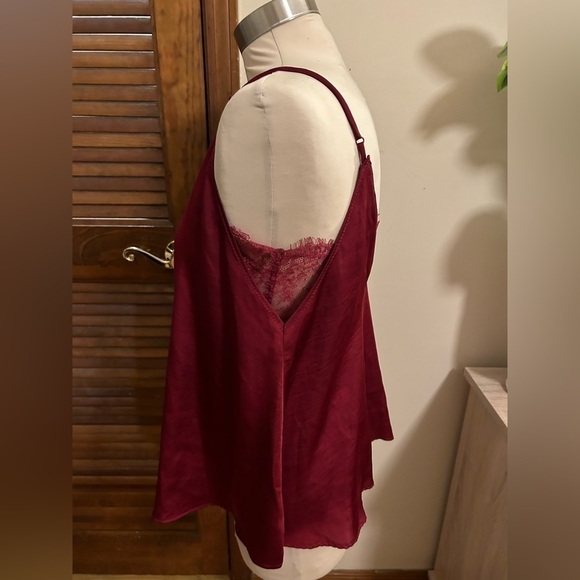 FREE PEOPLE Intimately Turn It On Tank Top Cami Vetiver in Burgundy - Picture 6 of 8